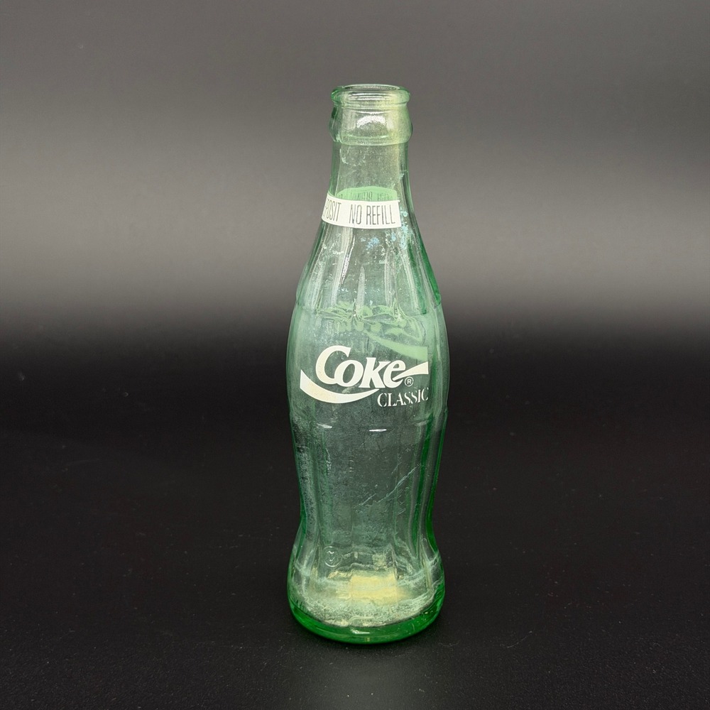 Vintage Coca-Cola Classic 8 oz Green Glass Bottle Contour Hobbleskirt Coke Logo